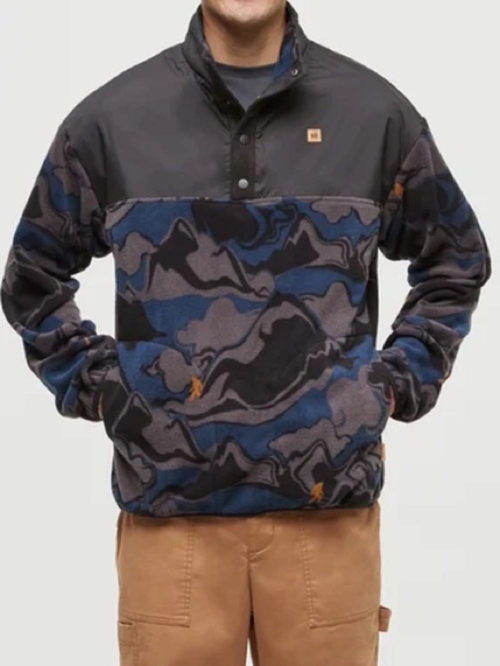 Tentree Stave 1/4 Snap Mountain Sasquatch/Meteorite Black Sweater Jacket NWT